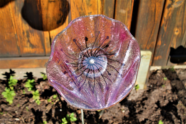 Fusing Glas Blume auf Edelstahl - Stab